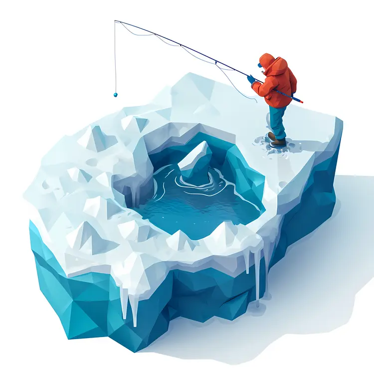 Ice Fishing on Iceberg