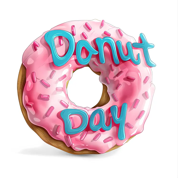 Celebration of Donut Day with Pink Frosted Donuts