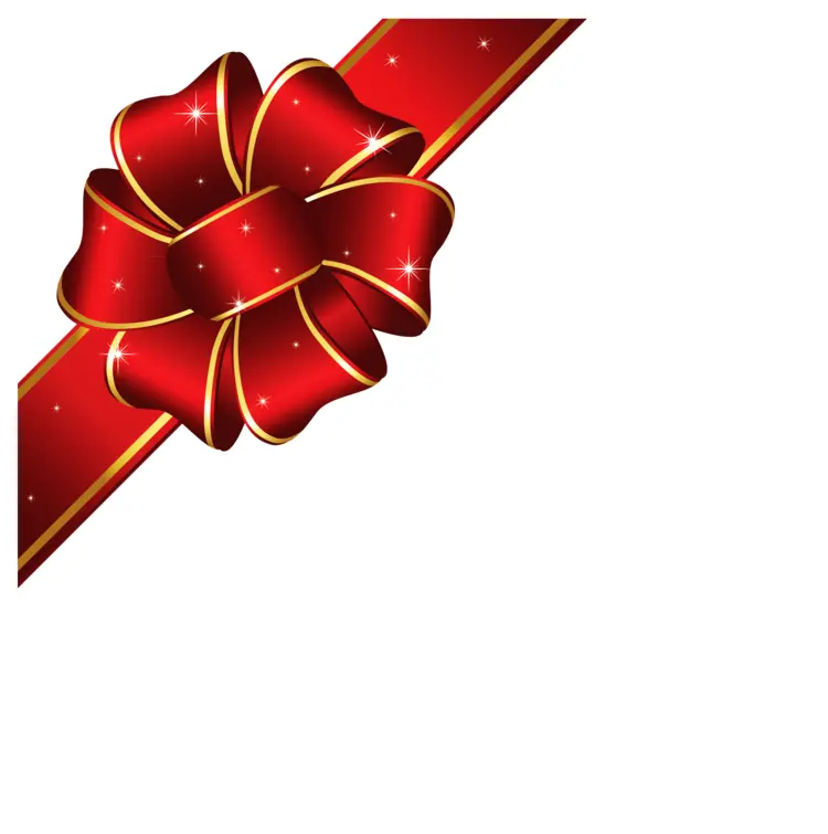 Red Bow with Gold Trim