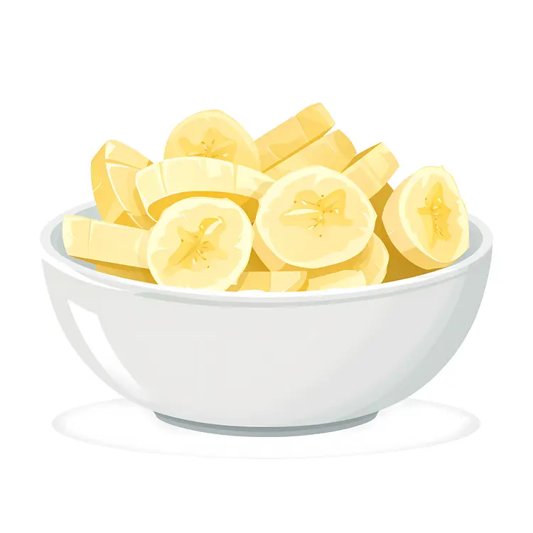 Bowl of Banana Slices Illustration