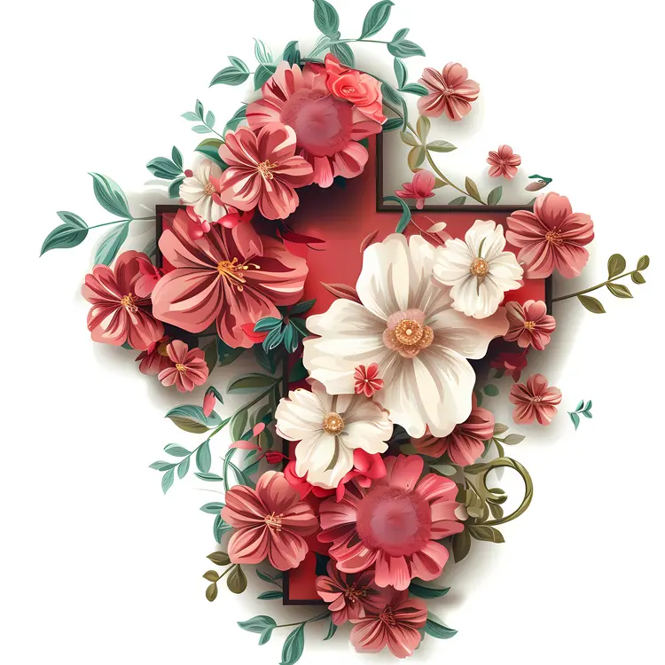 Beautiful Floral Cross Decoration