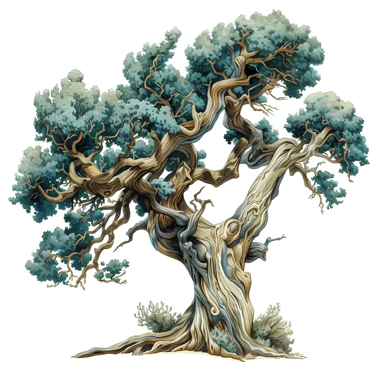 Ancient Tree with Twisted Branches