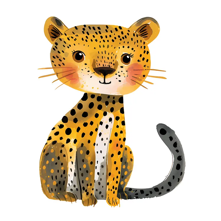 Cute Cartoon Leopard Illustration