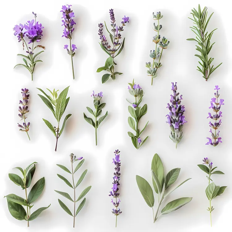 Various Lavender and Herb Sprigs