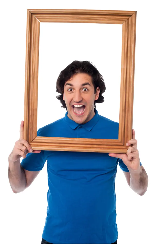 Man Holding Wooden Frame