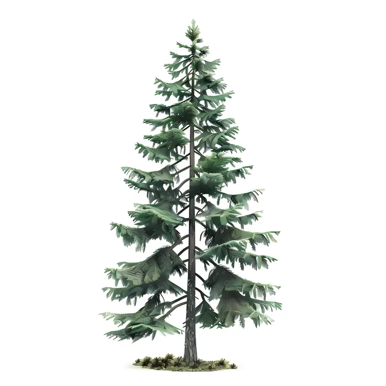 Tall Pine Tree Illustration