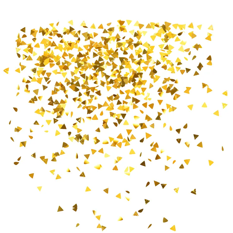 Gold Triangle Confetti Background