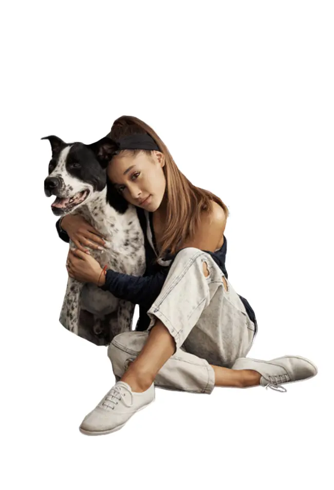 Woman Hugging Dog