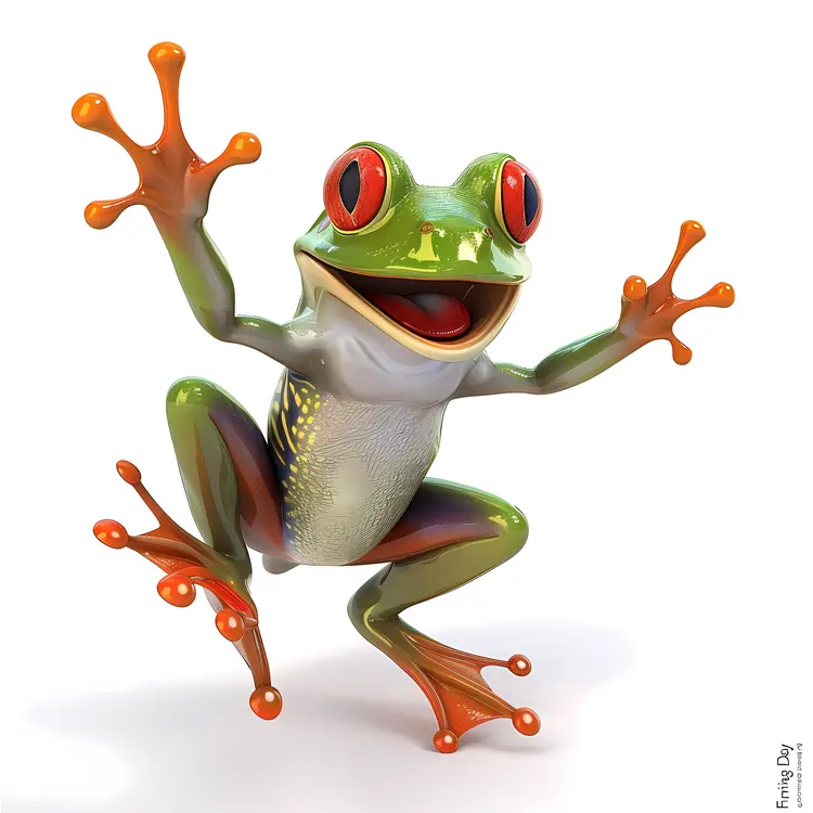 Cartoon Frog Jumping