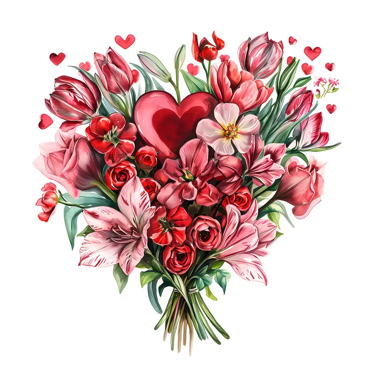Heart-Shaped Flower Bouquet