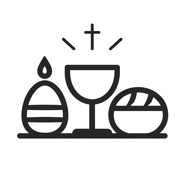Religious Icon with Chalice and Bread