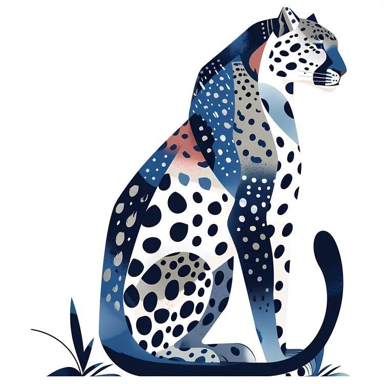 Colorful Leopard Illustration with Artistic Spots