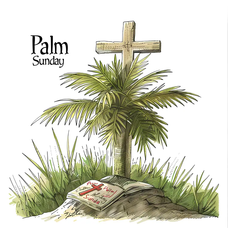 Palm Sunday with Cross and Bible
