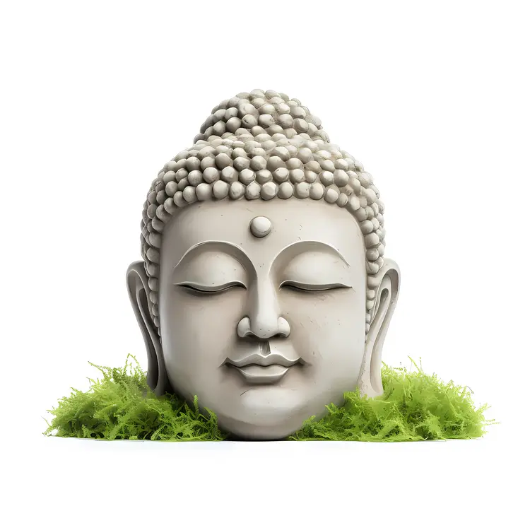 Peaceful Buddha Head Statue