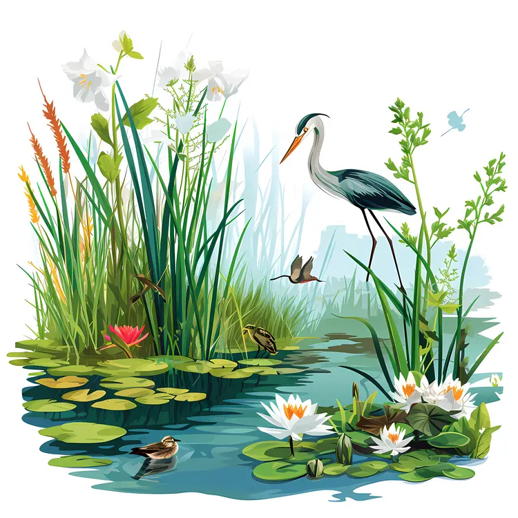 Heron by the Pond