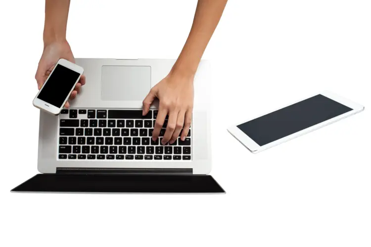 Using Laptop and Phone