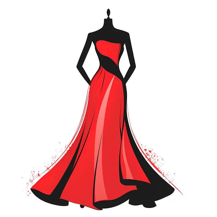 Stylish Red Dress on Mannequin