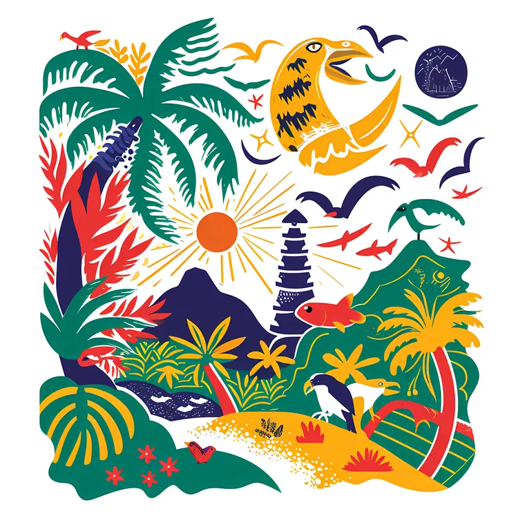 Colorful Tropical Illustration