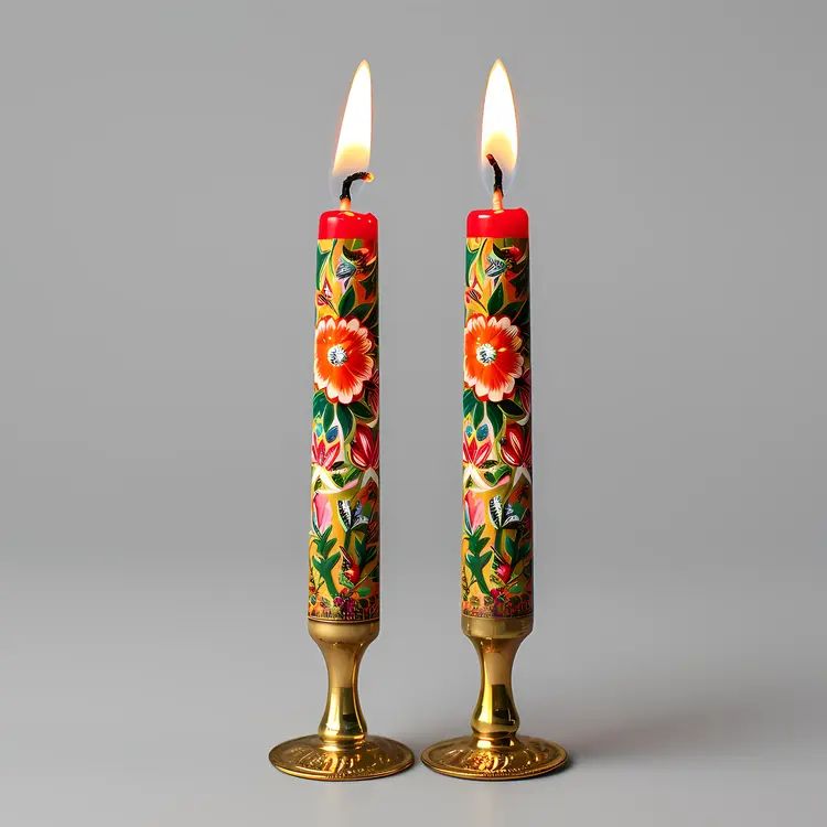 Beautiful Decorative Candles with Floral Patterns