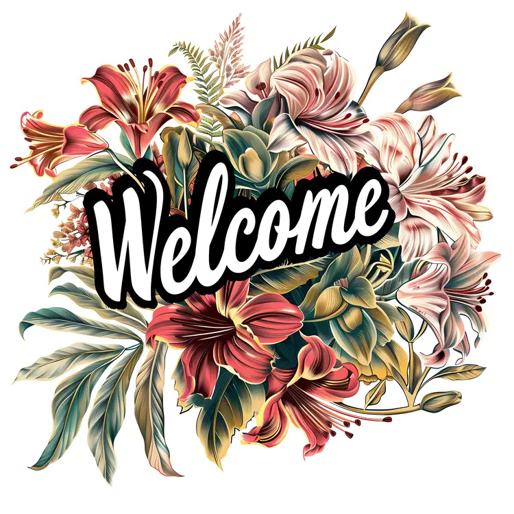 Floral Welcome Sign