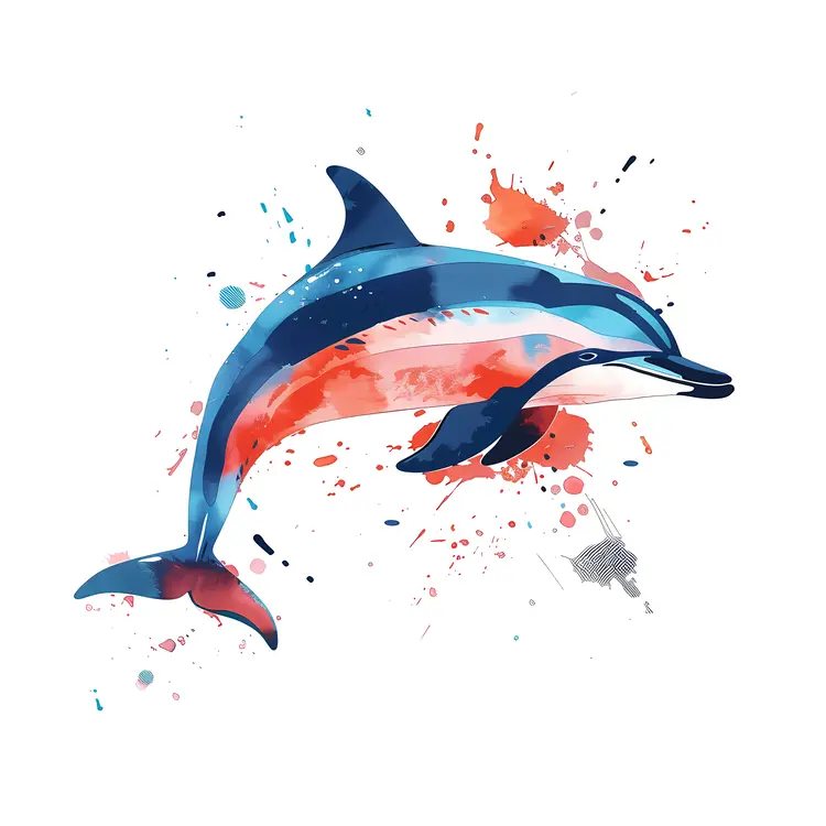 Watercolor Dolphin Art