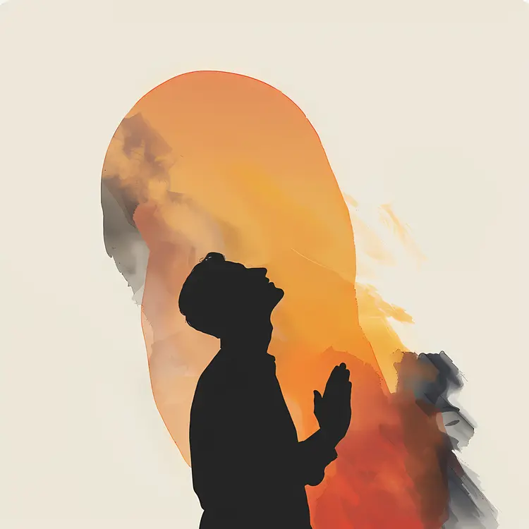 Silhouette of Person Praying