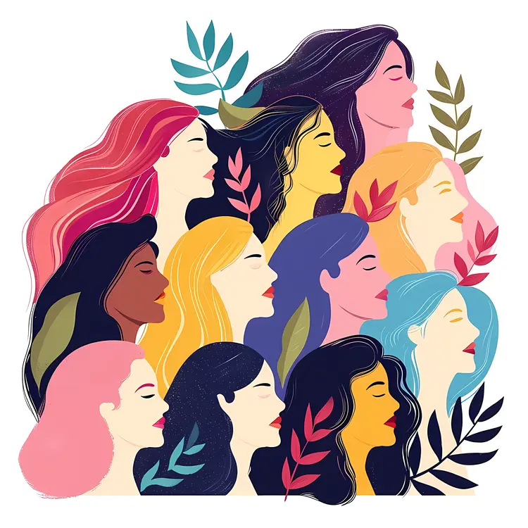 Group of Women with Colorful Hair
