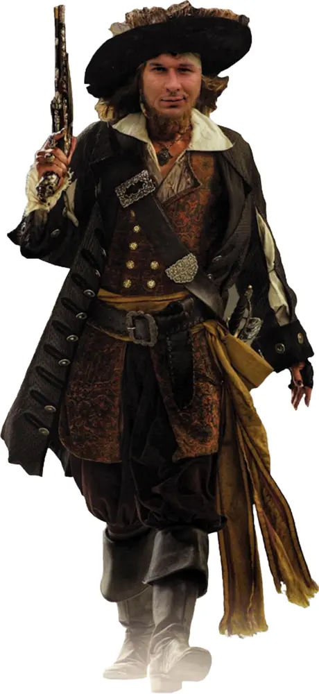 Pirate Character in Costume with Gun