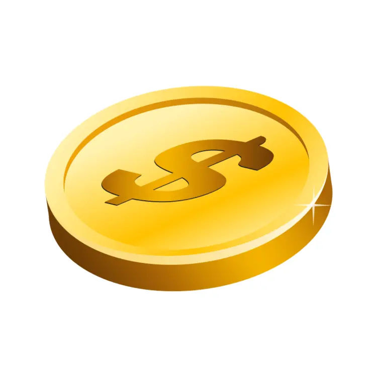 Shiny Gold Coin Illustration