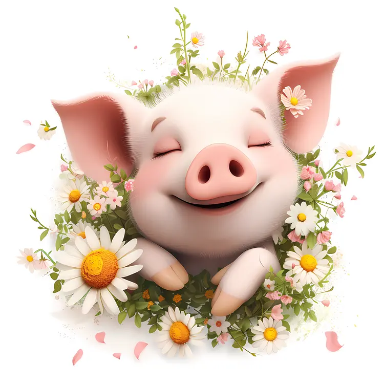 Content Pig in a Field of Daisies