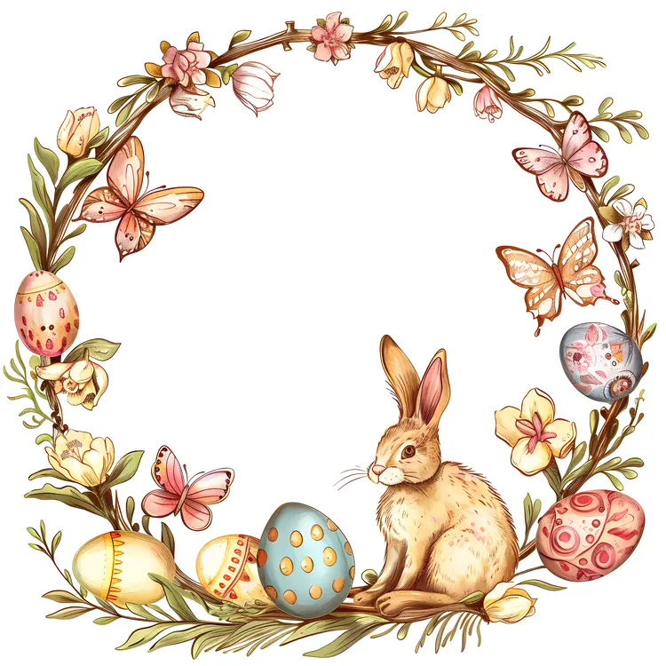 Bunny and Easter Egg Wreath