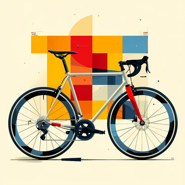 Modern Bicycle with Geometric Background