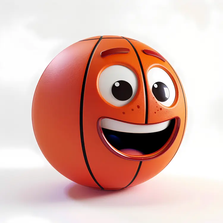 Smiling Basketball Cartoon