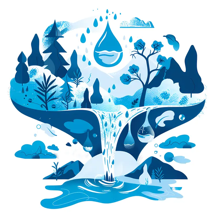 Scenic Waterfall with Plants