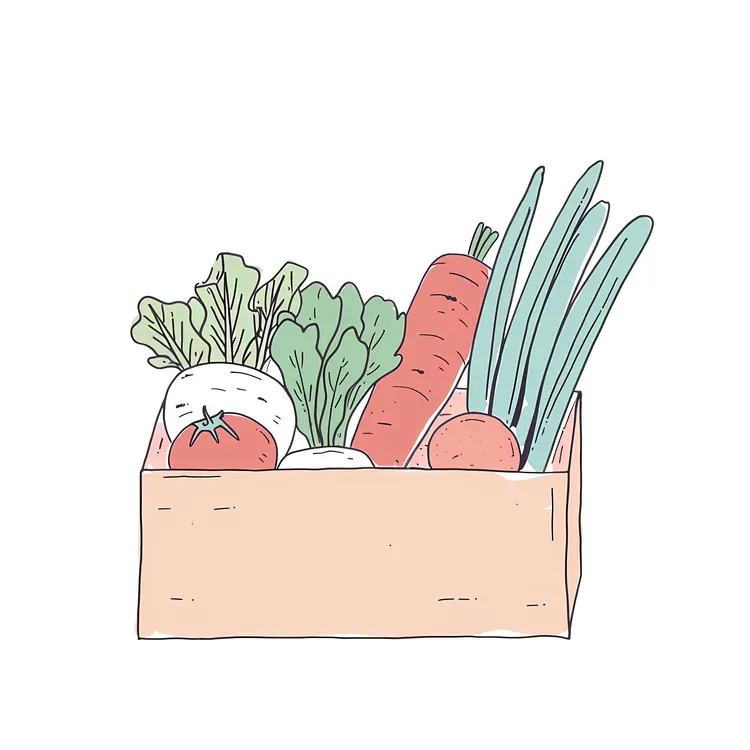 Healthy Vegetable Box Drawing