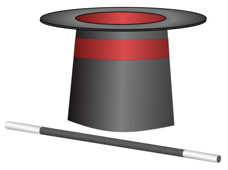 Magician's Hat and Wand for Magic Shows