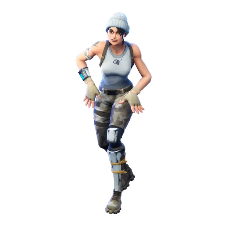 Female Game Character in White and Grey Outfit
