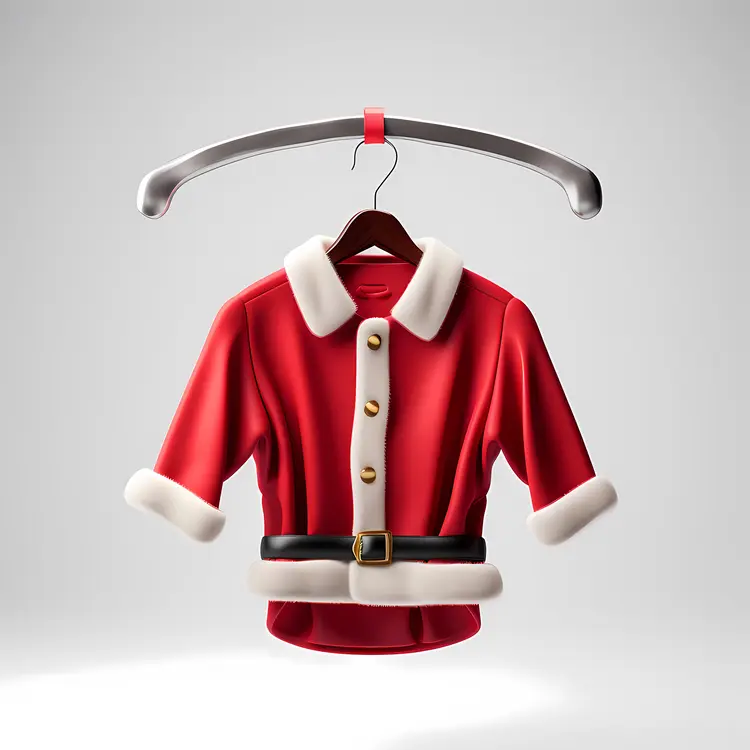 Santa Jacket with Belt and Fur Trim