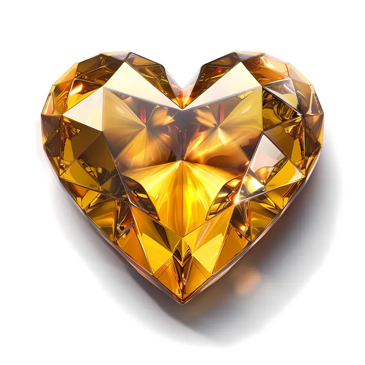 Shiny Golden Heart Gem