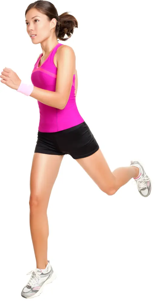 Running Woman in Pink Sportswear