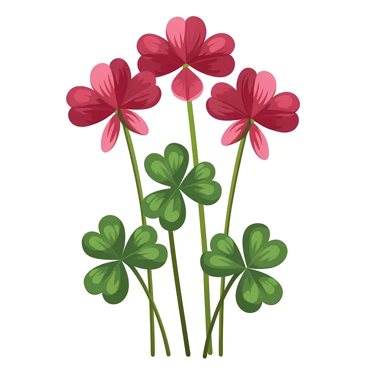 Red Clover Plant Illustration