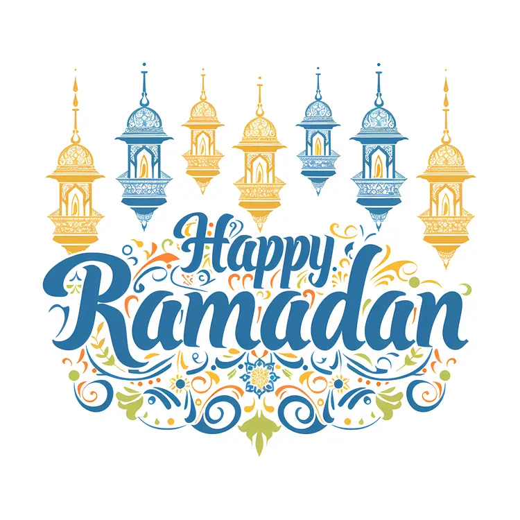 Blue and Yellow Lanterns for Ramadan