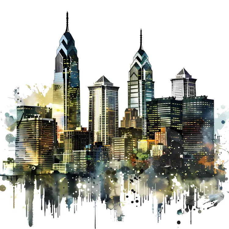Artistic Philadelphia Skyline