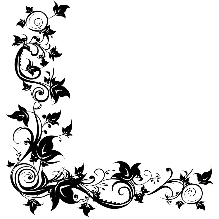 Black Floral Corner Design