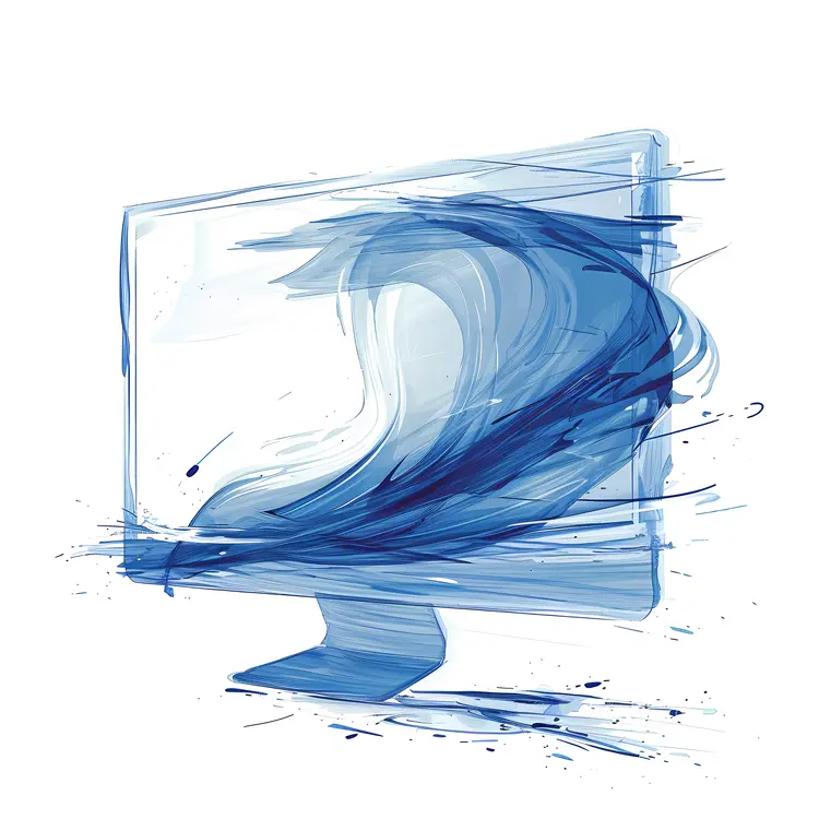 Blue Swirl Computer Monitor