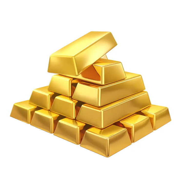 Heap of Lustrous Gold Bars