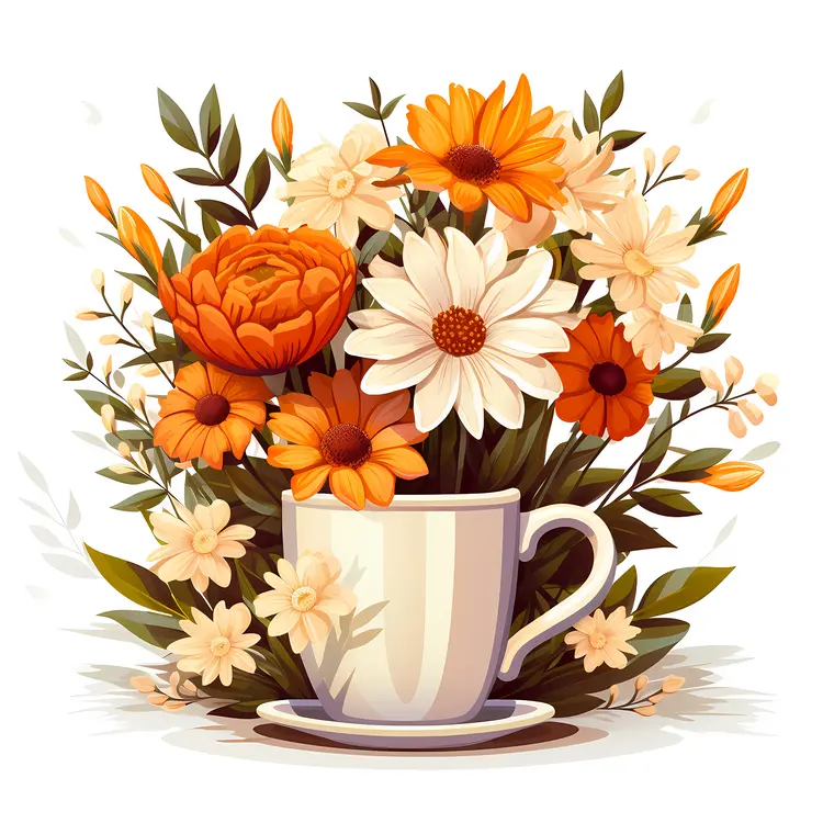 Beautiful Flower Bouquet in Cup