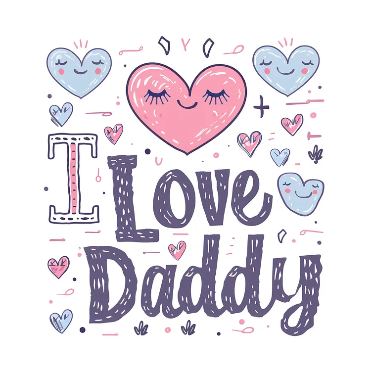 I Love Daddy with Cute Hearts