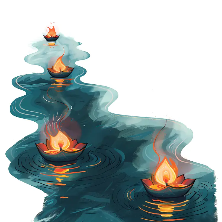 Floating Lamps on Water