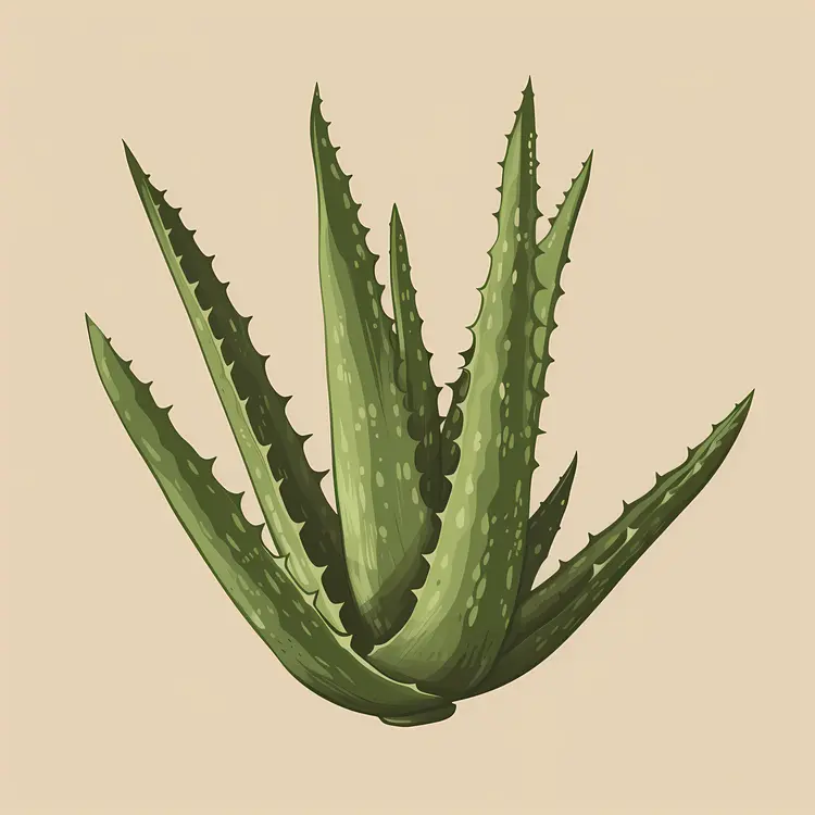 Green Aloe Vera Plant Illustration